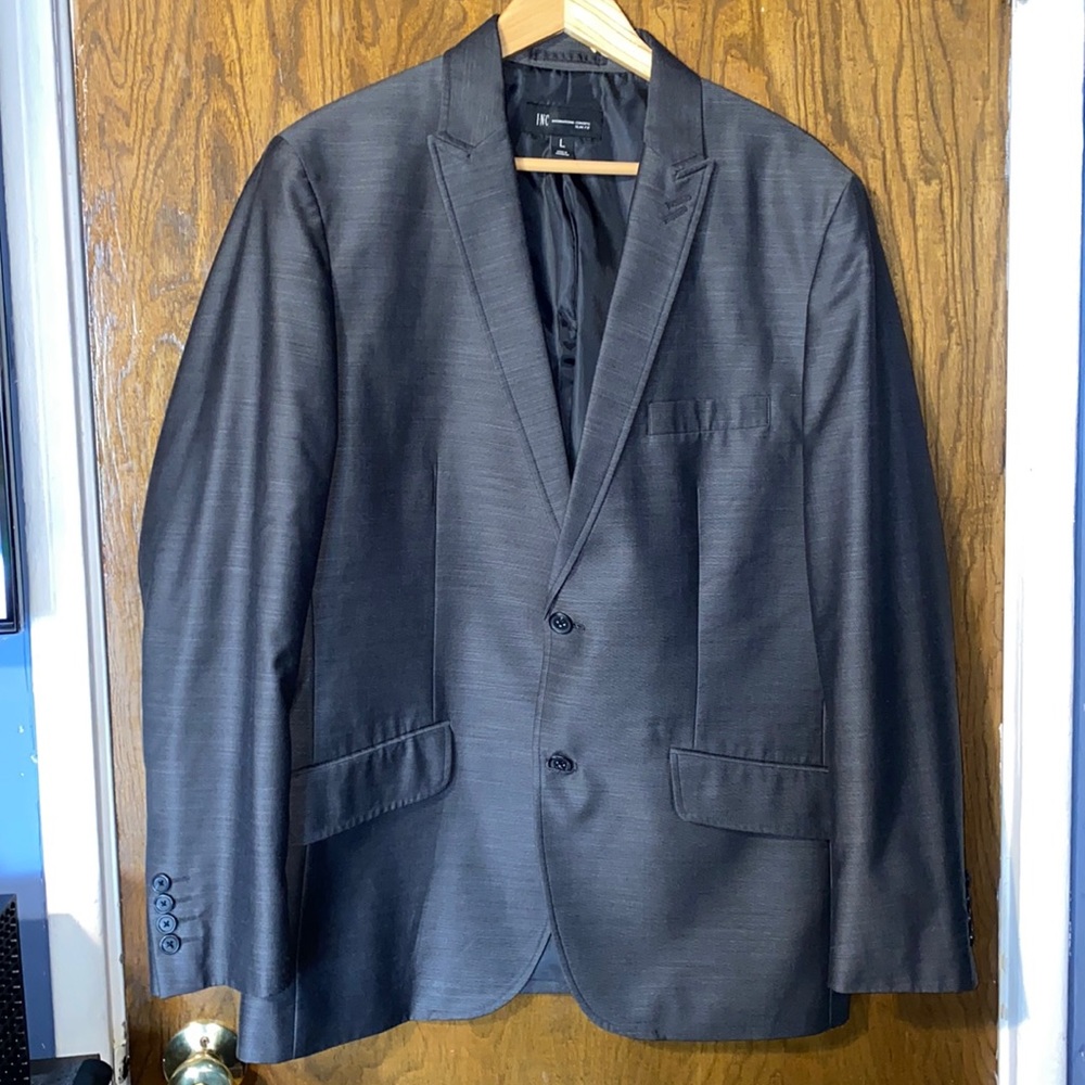 INC INTERNATIONAL CONCEPTS MEN’S SLIM FIT CHARCOAL GRAY CASUAL DRESSY BLAZER